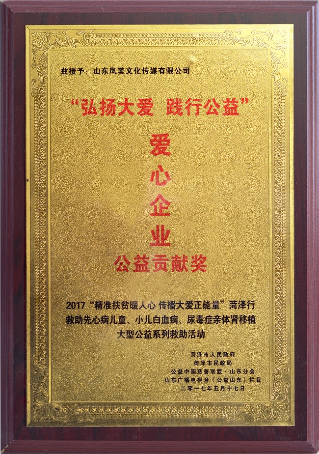 爱心企业工艺贡献奖